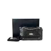 Chanel Reissue shoulder Bag Black Silver Caviar